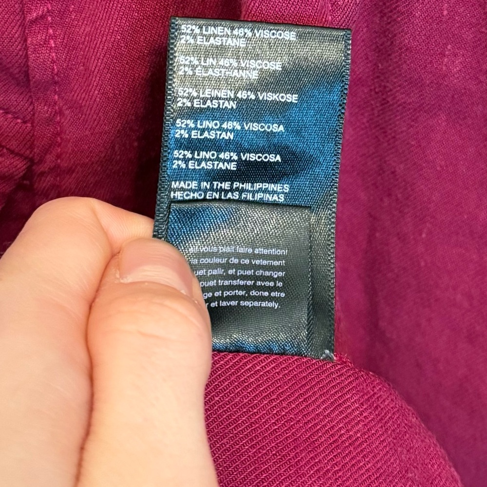 Anthropologie Raspberry Square Neck Linen Blend Mini Dress - Picture 6 of 6